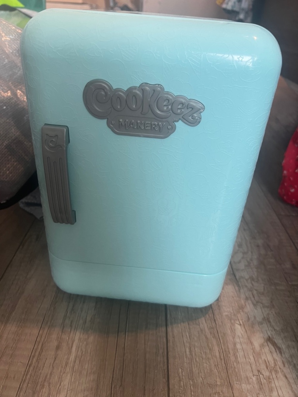 Cookeez Makery Kids Play Refrigerator - Light Aqua and Pink toaster